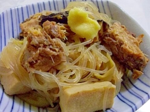 ルクエで簡単♪サバ味噌煮缶と春雨のさっと煮